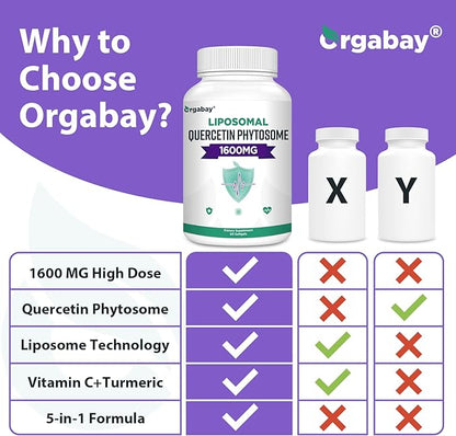 Liposomal Quercetin Phytosome 1600 mg,Bromelain 200mg,Zinc 30mg,Vitamin C Turmeric 40 mg,Highest Absorption,Quercetin Complex, 360 Softgels