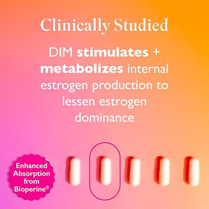 200 DIM Supplement for Women - Estrogen Metabolism and Hormone Harmony for Menopause, Perimenopause & PMS Support - DIM Plus Bioperine for Mood Support - 60 Day Supply, Vegan