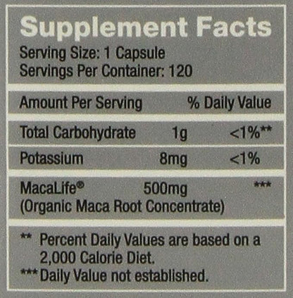 Femmenessence MacaLife – Clinically Proven for Perimenopause, Women’s Natural Hormone Balance Supplements, Relief of Hot Flashes, Mood Swings, Dryness, 120 Organic Maca Root Capsules, 60-Day Supply