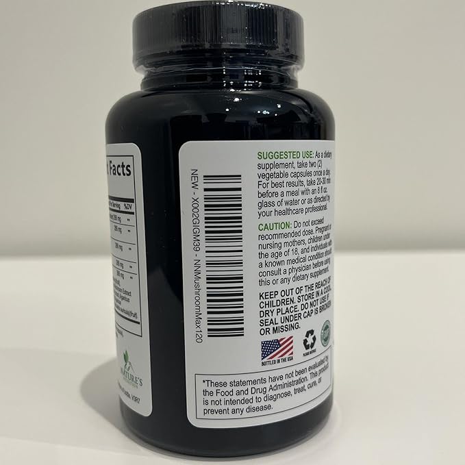 Mushroom Supplement 10 in 1 High Strength Lions Mane Mushroom - Turkey Tail, Reishi, Cordyceps, Chaga & Mushrooms Nootropic Brain Supplements for Memory & Focus Support, Mushroom Complex, 120 Capsules