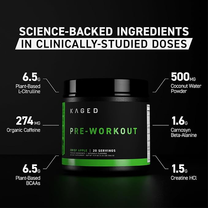 Kaged Original Pre Workout Powder Berry Blast Pre-Kaged Formulated with Creatine, Beta Alanine, Pure Caffeine 20 Servings