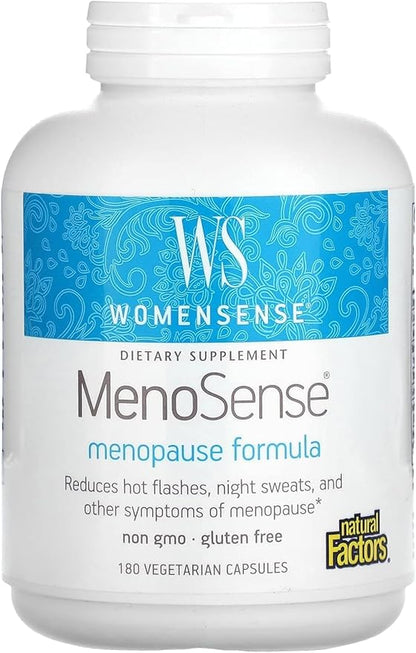 Natural Factors WomenSense MenoSense, Natural Supplement to Help Improve Menopause Symptoms, Vegan, Non-GMO, 180 Capsules