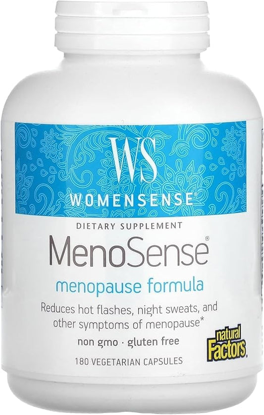 Natural Factors WomenSense MenoSense, Natural Supplement to Help Improve Menopause Symptoms, Vegan, Non-GMO, 180 Capsules