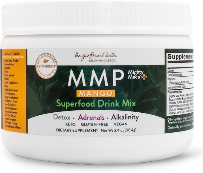 MMP (Mighty Maca Plus) Mango - Organic Maca Root Superfoods Greens Drink Powder, Delicious Sugar-Free Mango Flavor, All-Natural, Alkaline & Vegan (30 Servings)