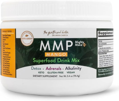 MMP (Mighty Maca Plus) Mango - Organic Maca Root Superfoods Greens Drink Powder, Delicious Sugar-Free Mango Flavor, All-Natural, Alkaline & Vegan (30 Servings)