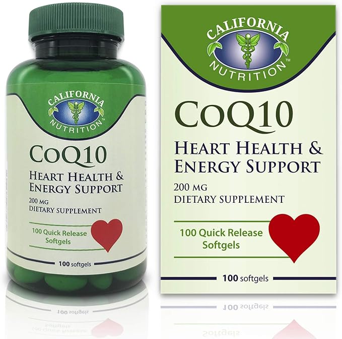 CoQ10 200mg Softgels, Coenzyme Q10 Coq-10 Co Q 10 Supplements, 100 Counts High Absorption Quick Release Co Q-10 Antioxidant for Heart Health & Energy Production, 100 Days Supply