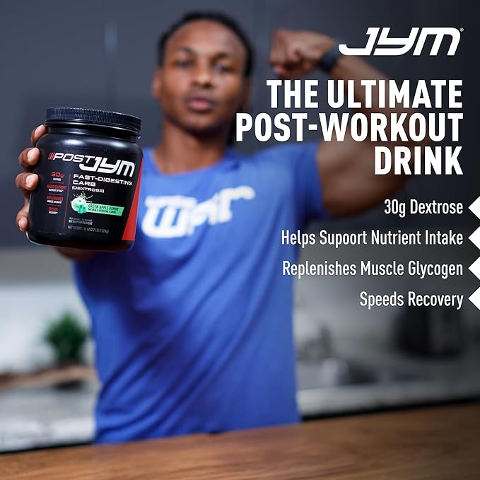 JYM Supplement Science Post JYM Lemonade Carb Fast Digesting Post Workout Recovery Powder Pure Dextrose, Glycogen Replenishment, Athletic Performance, Muscle Growth 30 Servings