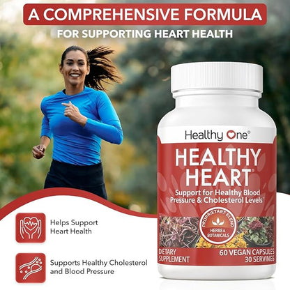 Healthy Heart - CoQ10 - Cholesterol - Circulation - Inflammation - Blood Pressure - Plaque - Cortisol - Arteries - LDL - HDL - Hawthorne - Beet Root - Garlic - Olive Leaf - Hibiscus - 150 Count