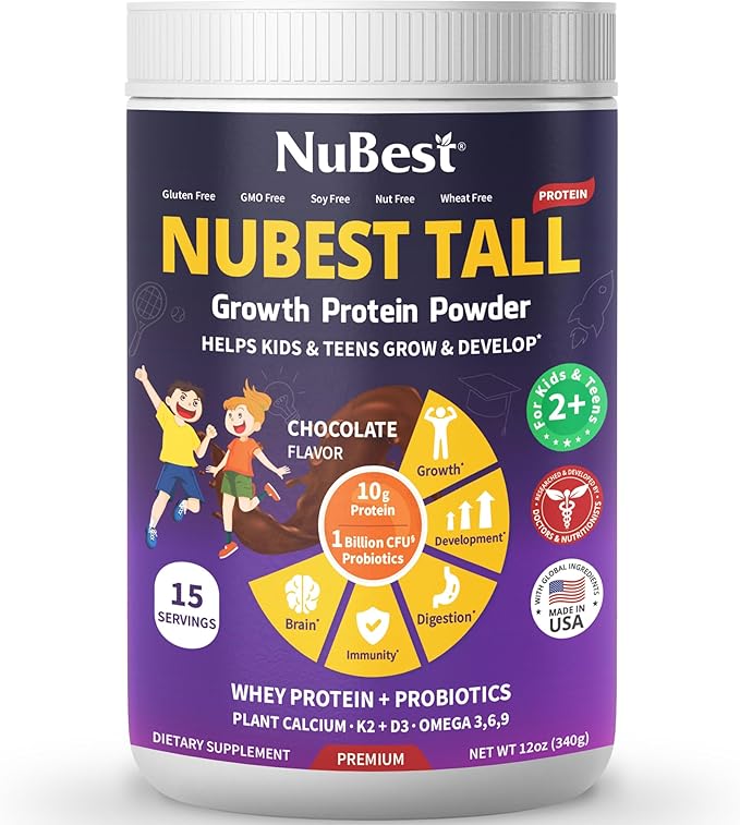 NuBest Bundle Tall Growth Protein Powder Tall for Teens Height Growth, Bone Growth, Bone Strength by Multivitamin, Multimineral Popular Brand Pick