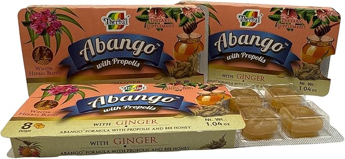 Abango, Propolis & Ginger Cough Drop Trays - Winter Herbal Blend - Delicious Flavor (3 Pack) Dulces para la TOS
