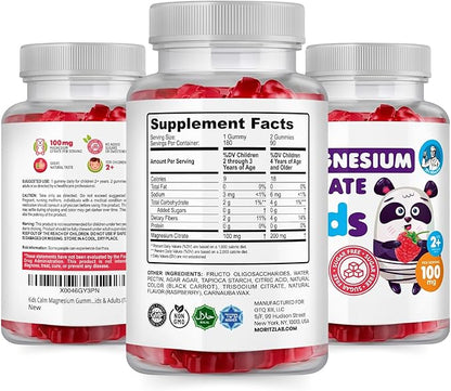 DR. MORITZ Sugar-Free Calm Magnesium Gummies for Kids and Adults - Non-GMO Magnesium Citrate Gummies - Raspberry Flavor - 1-Pack (180 Count)