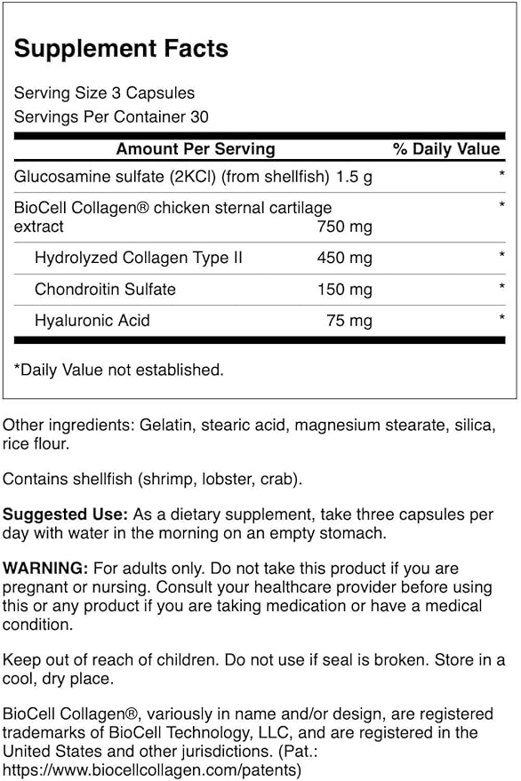 Swanson Glucosamine & Collagen Type II - Featuring BioCell Collagen 90 Capsules