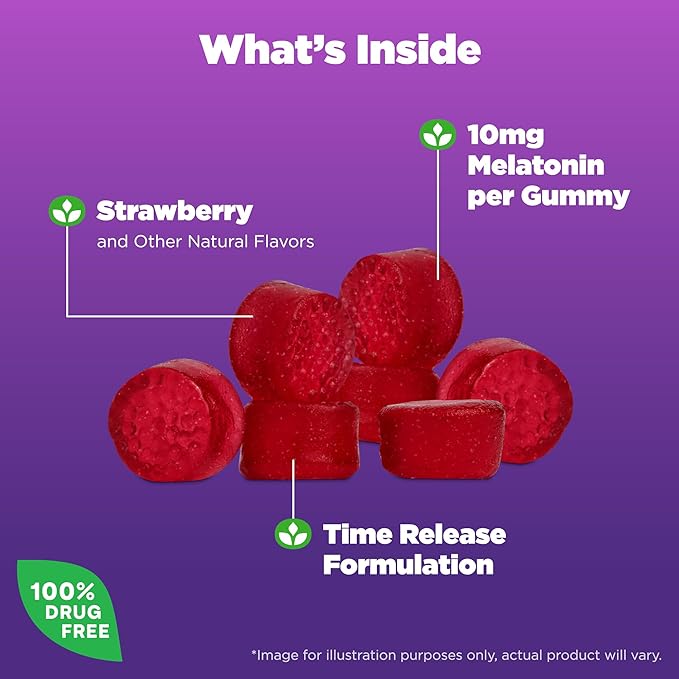 Natrol Time Release Melatonin Gummies, Sleep Support for Adults, 3 mg Melatonin Supplements for Sleep Support, 45 Strawberry-Flavored Gummies, Up to a 45 Day Supply