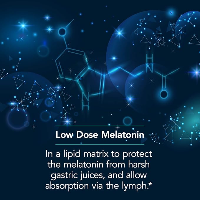 Nutricology Slow Motion Melatonin - Sleep Aid, Low Dose, Lipid Matrix, 1mg Supplement, Pure, Hypoallergenic, Scored Tablets - 60 Count