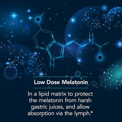 Nutricology Slow Motion Melatonin - Sleep Aid, Low Dose, Lipid Matrix, 1mg Supplement, Pure, Hypoallergenic, Scored Tablets - 60 Count