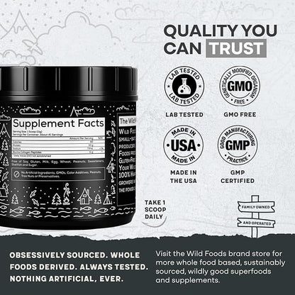 Wild Foods Collagen Peptides Powder - 16Oz - Grass-Fed Protein for Skin and Joint Health - Flavorless Mix for Versatile Use - Grass-Fed, Non-GMO Collagen Supplement (Pack of 2)