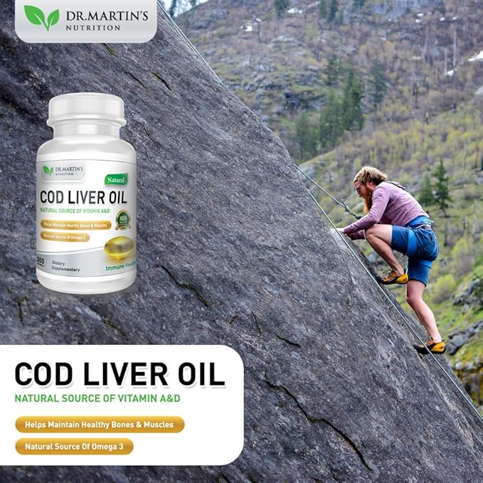 COD Liver Oil | 300 Softgels | Natural Source of Omega 3 Fatty Acids | Triple Strength | Best Immune Health, Healthy Bones & Muscles Dietary Supplement |