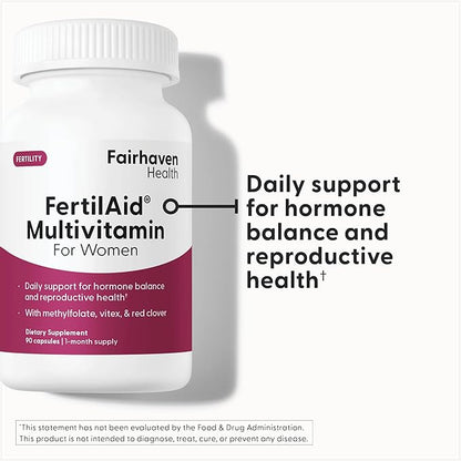 Fairhaven Health FertilAid for Women | Prenatal Vitamin Fertility Supplements for Women | Conception for Her with Vitex and Folate | Support Cycle Regularity and Ovulation* | 180 Vegan Capsules