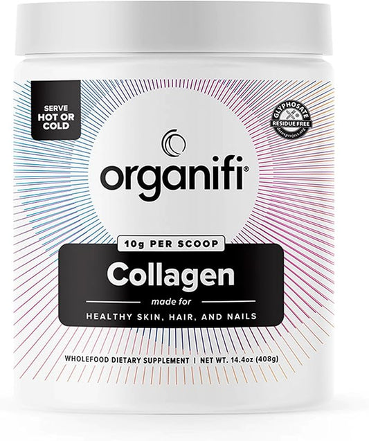 Organifi Unflavored Collagen Powder - Supports Stronger Skin, Nails, and Hair, 30 Servings