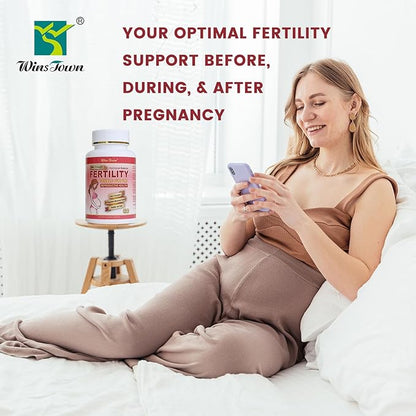 Fertility Tablets for Women, Female Prenatal Vitamin Supplements, Support Ovulation & Conception, 60 Tablets