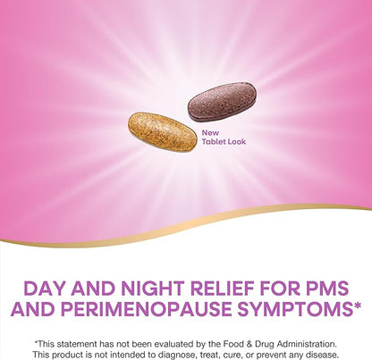 Nature's Way AM/PM PeriMenopause Formula, Perimenopause and PMS Symptom Support*, Hormone-Free, Hot Flashes*, PMS Symptoms*, Restful Sleep*, 30 AM & 30 PM Tablets (Packaging May Vary)