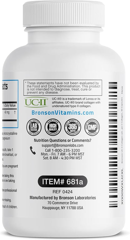Bronson Collagen with Undenatured Type II Collagen, 30 Capsules