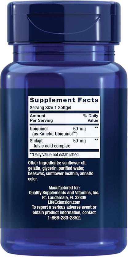 Life Extension Super Ubiquinol CoQ10 with Enhanced Mitochondrial Support, Heart Health Supplement, Maximum Absorption, 50 mg, Non-GMO, Gluten-Free, 30 softgels