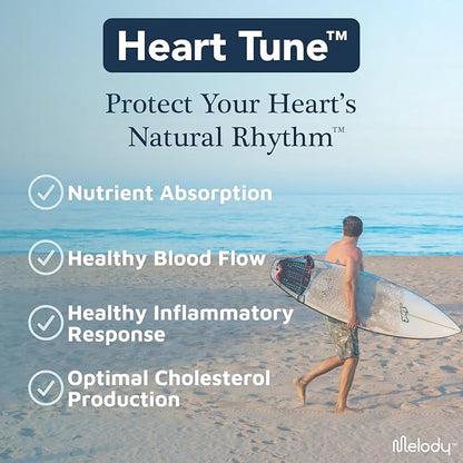 Melody Heart Health Supplements for Men & Women – Heart Tune Circulation, Blood Pressure, & Cardiovascular Health Support Supplement with Reishi, Hawthorn, Nattokinase & AstraGin, 60 Caps, 1 Pack