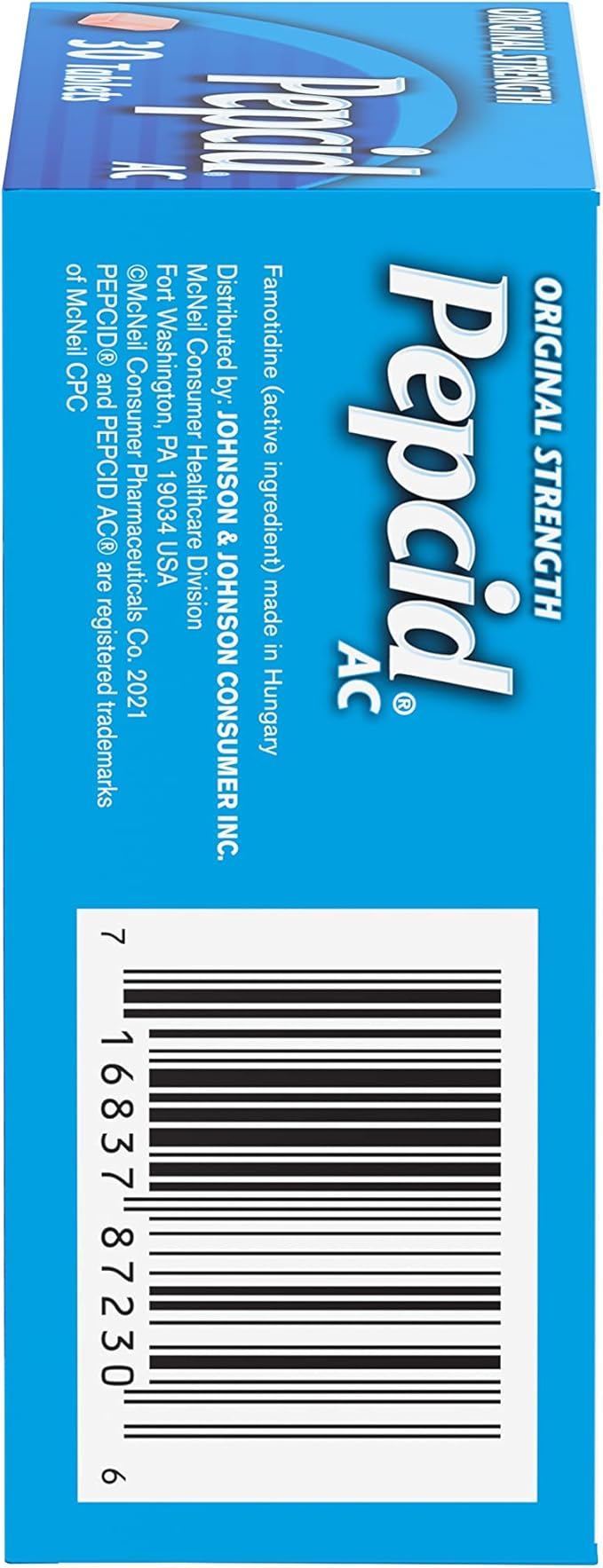 Pepcid AC Original Strength Heartburn Relief Tablets, OTC Medicine Prevents & Relieves Heartburn Due to Acid Indigestion & Sour Stomach, 10mg Famotidine Acid Reducer, Fast-Acting, 30 ct
