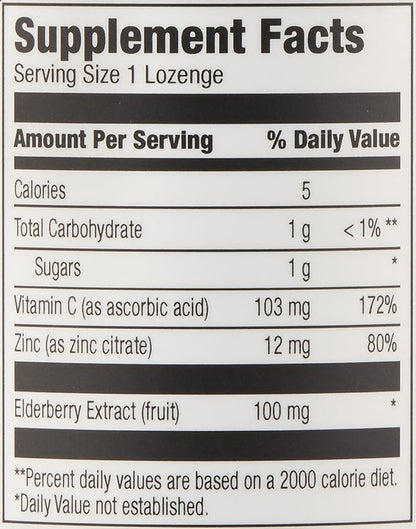 Amazon Elements Elderberry Complex Berry Flavored Immune System Support Lozenges, Adult, 60 Count, (Packaging may vary)