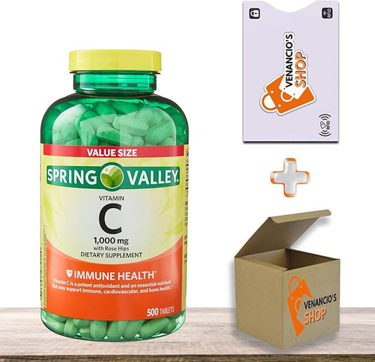 Spring Valley Vitamin C 1000mg with Rose HIPS Tablets Dietary Supplement, 500 Count, Antioxidant Protection* (Pack of 1)