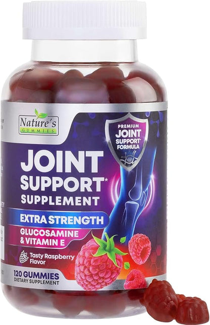 Joint Support Supplement - Extra Strength Glucosamine Gummy Supports Joints Health & Flexibility for Back, Knees, Hands - Natural Vitamin E Immune Support - Best Gummies for Women & Men - 120 Gummies