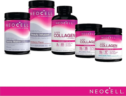 NeoCell Collagen Beauty Infusion With Biotin, Collagen Supplement for Healthy Skin, Hair and Nails, Includes Antioxidants, Cranberry Flavor, Powder, 11.6 Oz, 1 Canister