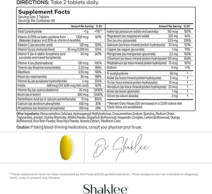 Shaklee Vita-Lea Gold® with Vitamin K for Adults Over 50 - High-Potency Formula for Heart, Immune, Bone, and Joint Health - Supports Physical Energy & Healthy Aging - Essential Vitamins - 120 Tablets