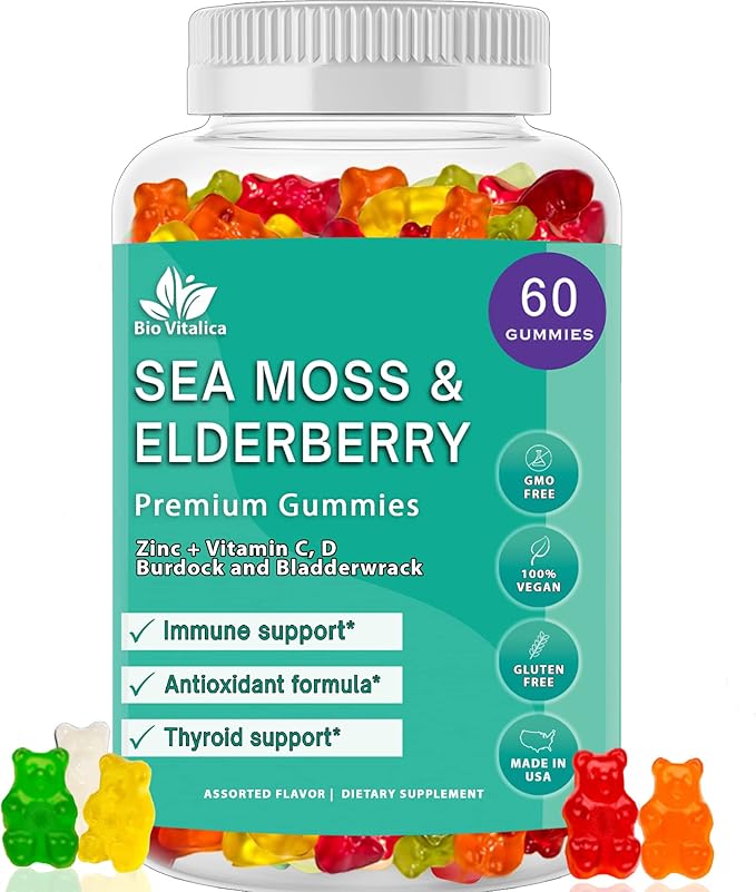 BIO VITALICA Sea Moss Elderberry Gummies & Mushroom Gummies (Bundle)