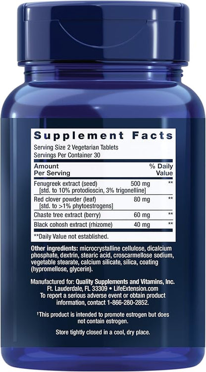 Life Extension Estrogen Balance Elite, Menopause Support Supplement, Hormone Balance, hot Flashes, Night Sweats, Vaginal Dryness, Gluten-Free, Non-GMO, Vegetarian, 60 Tablets.