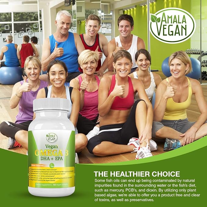 POTENT VEGAN OMEGA 3 Supplement: Better Than Fish Oil! Plant Based Water Extracted Algae Oil- DHA EPA DPA Fatty Acids- Non GMO- Improve Immune System, Joint, Heart, Skin & Brain Health- 2 Month Supply