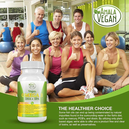 POTENT VEGAN OMEGA 3 Supplement: Better Than Fish Oil! Plant Based Water Extracted Algae Oil- DHA EPA DPA Fatty Acids- Non GMO- Improve Immune System, Joint, Heart, Skin & Brain Health- 2 Month Supply
