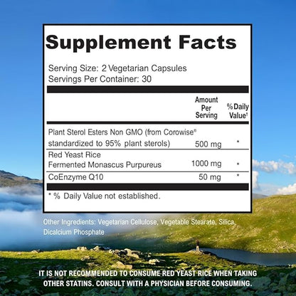 ScimeraMD® CardiovascularMD Red Yeast Rice Supplement with Phytosterol Ester and CoQ10 for Heart Health and Cholesterol Support, 60 CT