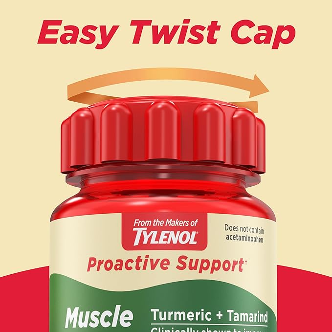 Tylenol Proactive Support* Muscle & Joint Supplements, Tamarind + Turmeric Supplement + Cucumber Extract to Improve Joint Comfort & Flexibility*, Acetaminophen Free, 30 ct