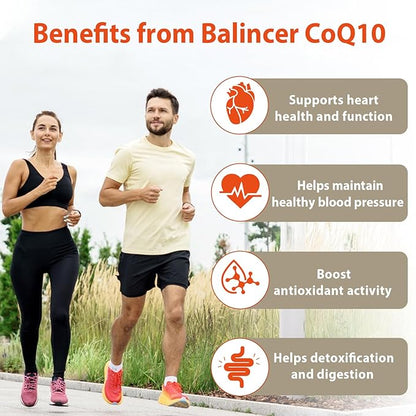 CoQ10 400mg 3 Times Absorption Coenzyme Q10 Powerful-Antioxidant Supplement with Organic Dandelion Root & Black Pepper, Support Heart Health & Energy Production, 60 Veggie Capsules