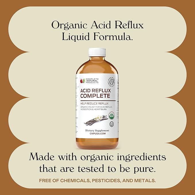 Acid Reflux Complete 8oz - Natural Organic Liquid Heartburn, GERD, & Amish Reflux Relief Remedy & Medicine