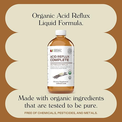 Acid Reflux Complete 8oz - Natural Organic Liquid Heartburn, GERD, & Amish Reflux Relief Remedy & Medicine