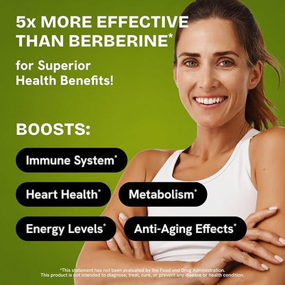 Dihydroberberine Supplement - Dehydro Berberine Organic - Super Berberine Supplement with Ceylon Cinnamon & R Alpha Lipoic Acid & Apigenin - Hydroberberine 120 caps (1 Pack)