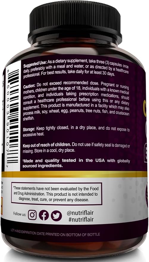 NutriFlair Multi Collagen Peptides 2250mg, 90 Capsules - Type I, II, III, V, X - Collagen Supplements Complex Powder Pills for Women and Men - Hydrolyzed Protein, Healthy Hair, Skin, Nails - Non-GMO