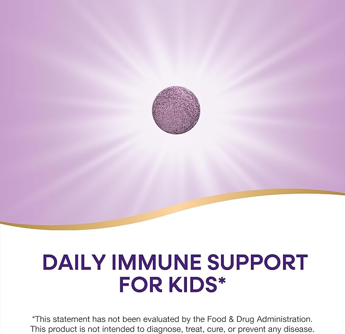 Nature's Way Sambucus Immune Chewable for Kids, Elderberry, Ages 2+, Immune Support*, Vitamins C & A, Zinc, Gluten Free, 40 Chewable Tablets (Packaging May Vary)