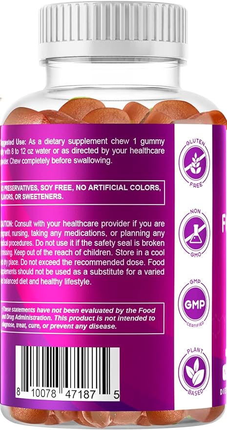 Vitamatic Folic Acid Gummies 1000 mcg (1 mg) – Essential Prenatal Vitamin B9 for Mom & Baby – 120 Vegan Gummies per Bottle – 2 Pack