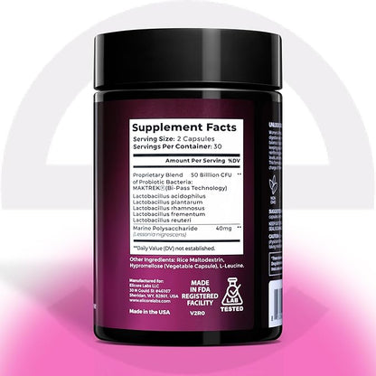 Probiotics for Women 50 Billion CFU - Lactobacillus for Digestive & Vaginal Health - Non-GMO, Gluten-Free Blend with MAKTREK Bi-Pass Technology - Vaginal Probiotics - 60 Veg Capsules