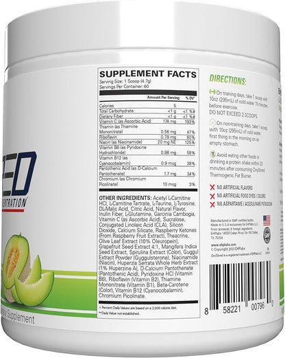 EHP Labs OxyShred Non Stimulant Pre Workout Powder - Stim Free Pre Workout, Caffeine Free Preworkout for Men & Women with L Glutamine & Acetyl L Carnitine - Honeydew Melon, 60 Servings