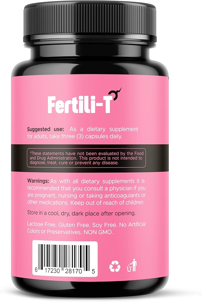 Fertili-t Female (90 Caps) Natural Fertility Support, Hormonal Balance & Prenatal Vitamins for Women, Conception Support, Natural Fertility Supplement with Aguaje & Red Maca (30-Day Supply) (1)